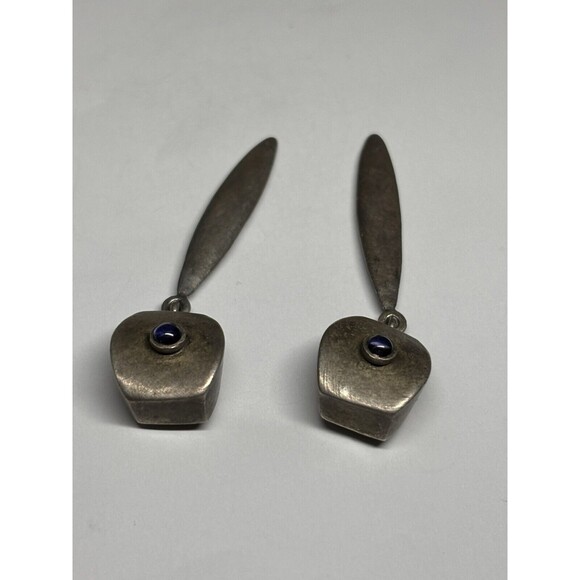 Designer Meryl Waitz Sterling Silver 925 Dangle Earrings Modernist Fine Jewelry - Picture 3 of 8